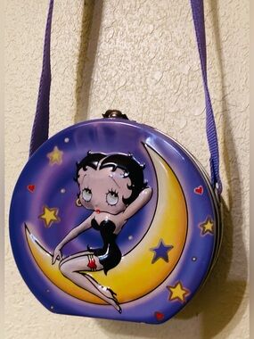 Betty Boop Purple Moon Mini Tin  Crossbody Bag